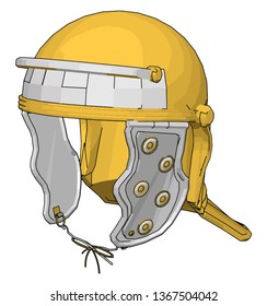 Ilustración vectorial del casco amarillo de bomberos sobre fondo blanco