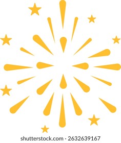 Fogos de artifício amarelos com Star Sparkles - Elemento de celebração