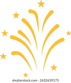 Gelbe Feuerwerk Burst mit Sternenfunkeln - Feier Element
