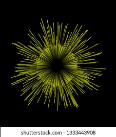 yellow firework on black background