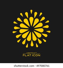 Yellow Fireworks Icon. Abstract Flat Icon. Vector Eps.10