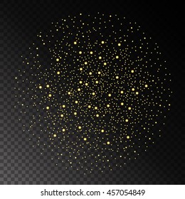 Yellow fireworks on chess style transparent background. Vector illustration
