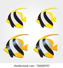 Yellow fish butterfly with gradient