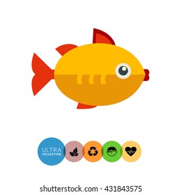 Yellow fish icon
