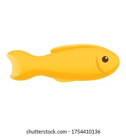 Yellow fish icon. Cartoon of yellow fish vector icon for web design isolated on white background
