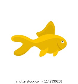Yellow fish icon. Flat illustration of yellow fish vector icon for web isolated on white