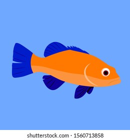 Yellow fish, illustration, vector on white background.