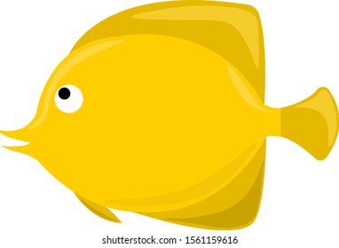 Yellow fish, illustration, vector on white background.