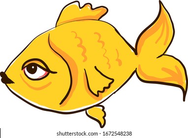 Peces amarillos, ilustración, vector sobre fondo blanco.