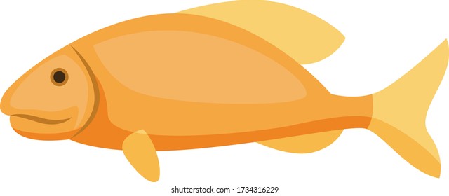 Yellow fish, illustration, vector on white background