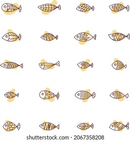 Yellow fish, illustration, vector, on a white background.