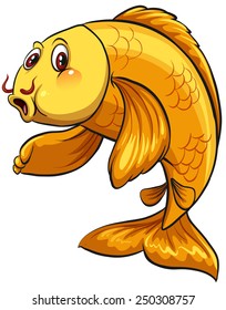Un pez amarillo sobre fondo blanco