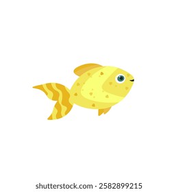 yellow fish on a white background.vector illustration