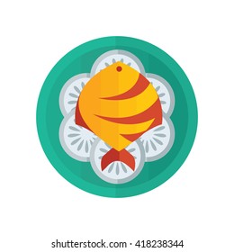 yellow fish salad vector design