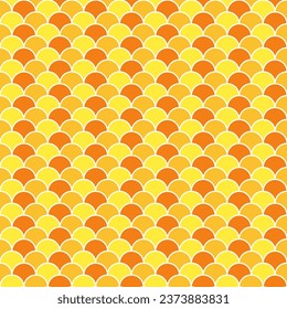 Yellow fish scales pattern. fish scales pattern. fish scales seamless pattern. Decorative elements, clothing, paper wrapping, bathroom tiles, wall tiles, backdrop, background.