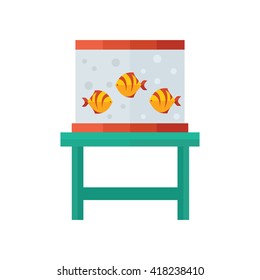 Yellow fish tank vector design