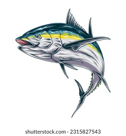 Yellow fish tuna  vector illustration 7