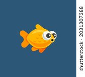 Yellow Fish vector illustration, isolated on background