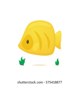 Yellow fish vector isolated