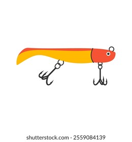 Yellow Fishing Lure Icon Illustration