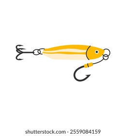 Yellow Fishing Lure Icon Illustration