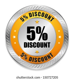 Yellow five percent discount button