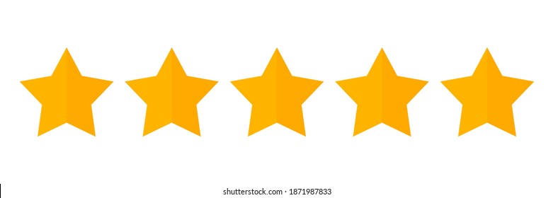yellow five star icon vector