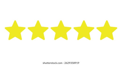 yellow five star icon vector