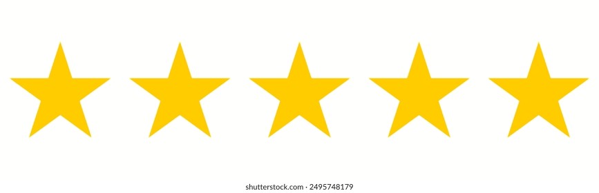 yellow five stars flat icon.vector illustration eps 10