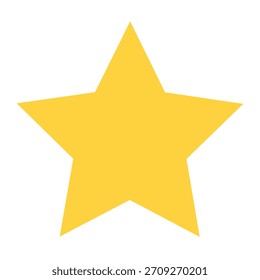 Ícone de estrela amarela de cinco pontas para classificação e favoritos