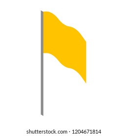 Yellow flag icon. Isometric of yellow flag vector icon for web design isolated on white background