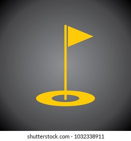 Yellow Flag icon on black background.