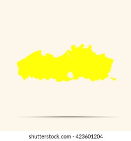 yellow Flanders Map Illustration