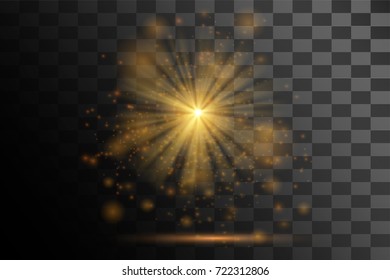 Yellow flare effect with transparency. Abstract glowing light background. Ready to apply. Graphic element for documents, templates, posters,  Vector illustration