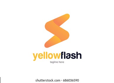 Yellow Flash Logo Template Design Vector, Emblem, Design Concept, Creative Symbol, Icon