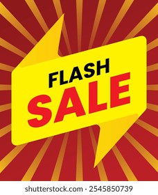 Yellow Flash Sale with Black Flash Sale Text for Business Promo
