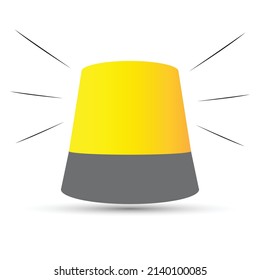 Vector luminoso amarillo parpadeante sobre fondo blanco