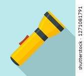 Yellow flashlight icon. Flat illustration of yellow flashlight vector icon for web design