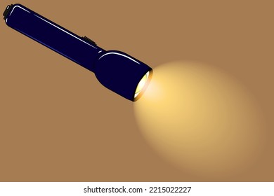 Yellow flashlight icon. has a beautiful bright glow. Simple design.