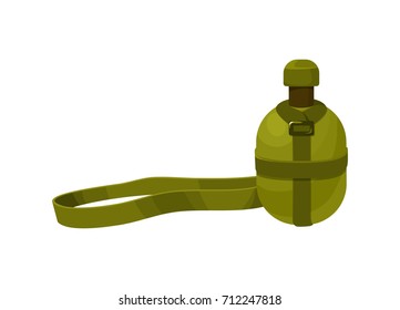 Yellow flashlight isolated icon in cartoon style, lighting gadget for travelling, camping, hunting vector illustration