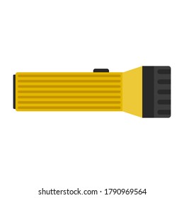 Yellow flashlight isolated on white background. Vector illustration