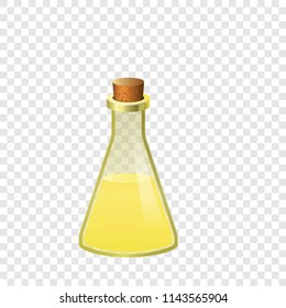 Yellow flask icon. Cartoon of yellow flask vector icon for on transparent background