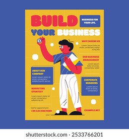 Design Plano Amarelo Crie Seu Panfleto De Mídia Social Empresarial