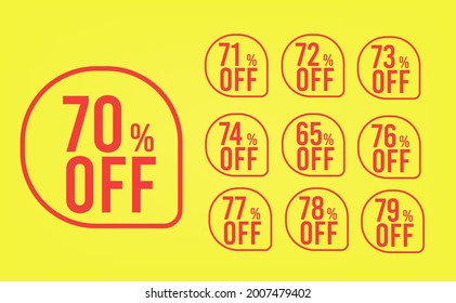 Yellow flat design discount tag