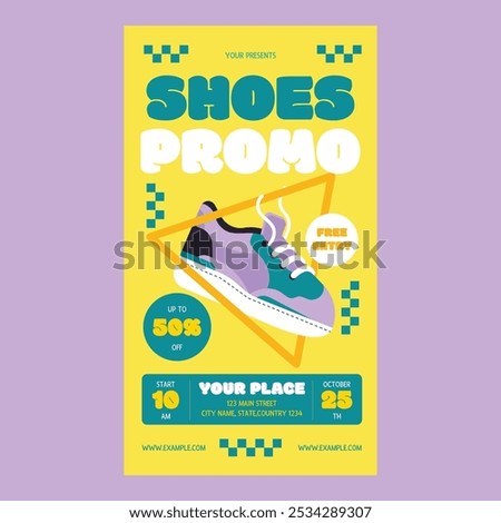 Yellow Flat Design Shoes Promo Social Media Story