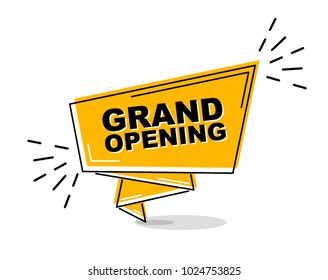 Yellow Flat Line Banner Grand Opening