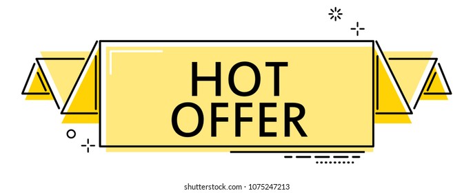 yellow flat line banner hot offer