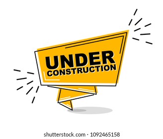 yellow flat line banner under construction