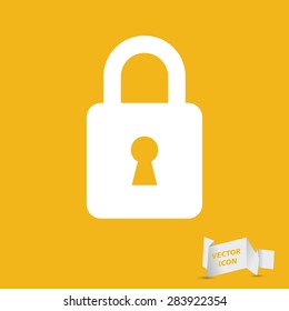 yellow flat lock icon
