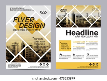 Yellow Flat modern Brochure Layout design template. Annual Report Flyer Leaflet cover Presentation Modern background. illustration vector in A4 size